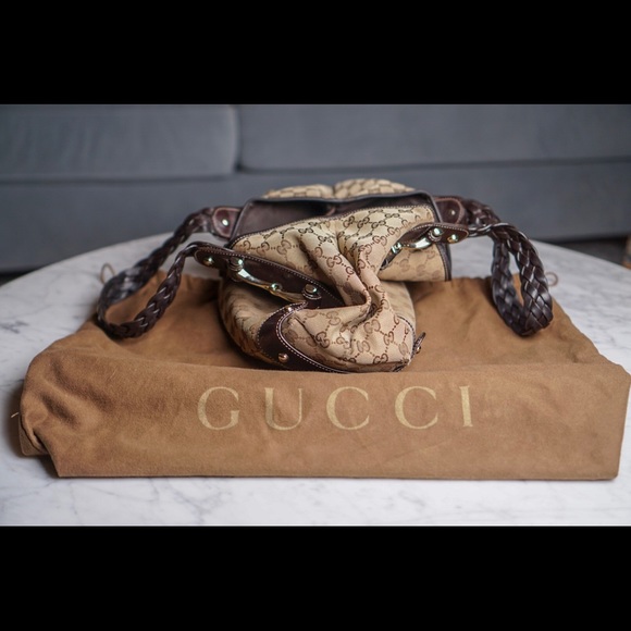 Gucci Monogram Canvas & Brown Leather Pelham Bag - Picture 2 of 8